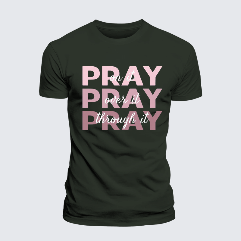 Pray Jesus God Christian Premium Mercerized Cotton Tee