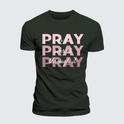 Pray Jesus God Christian Premium Mercerized Cotton Tee