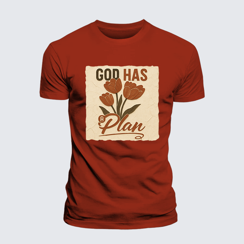 God Has A Plan Jesus God Christian Premium Mercerized Cotton Tee