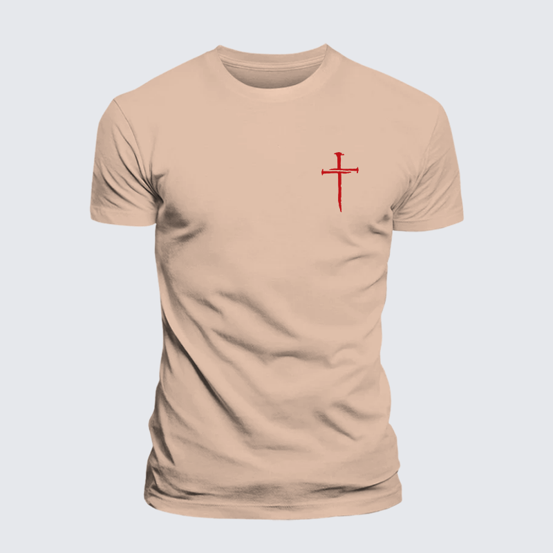 Red Cross Jesus God Christian Premium Mercerized Cotton Tee