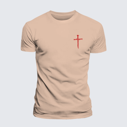 Red Cross Jesus God Christian Premium Mercerized Cotton Tee