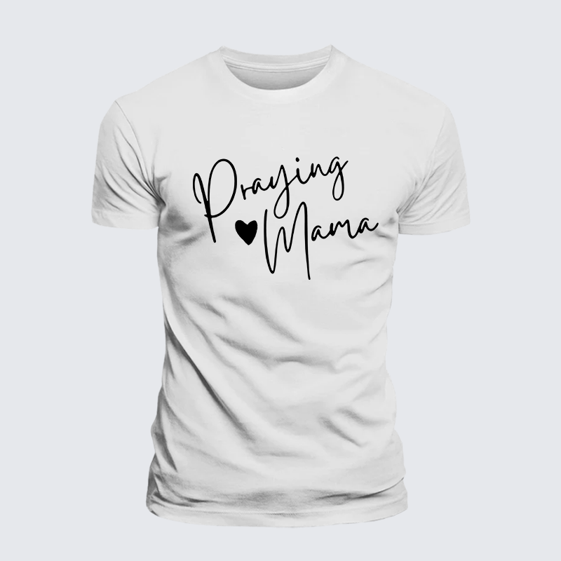 Praying Mama Jesus God Christian Premium Mercerized Cotton Tee