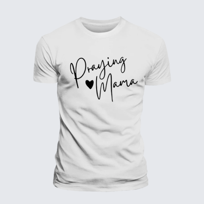 Praying Mama Jesus God Christian Premium Mercerized Cotton Tee