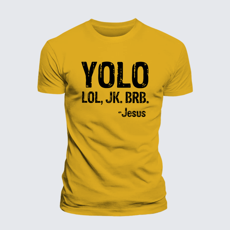 Yolo Lol Jk Brb Jesus Jesus God Christian Premium Mercerized Cotton Tee