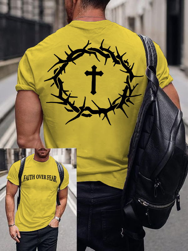 Faith Over Fear Jesus God Christian Cotton T-Shirt