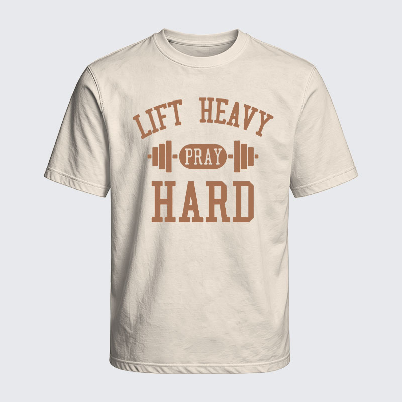 Washed T-Shirt - Lift Heavy Pray Hard