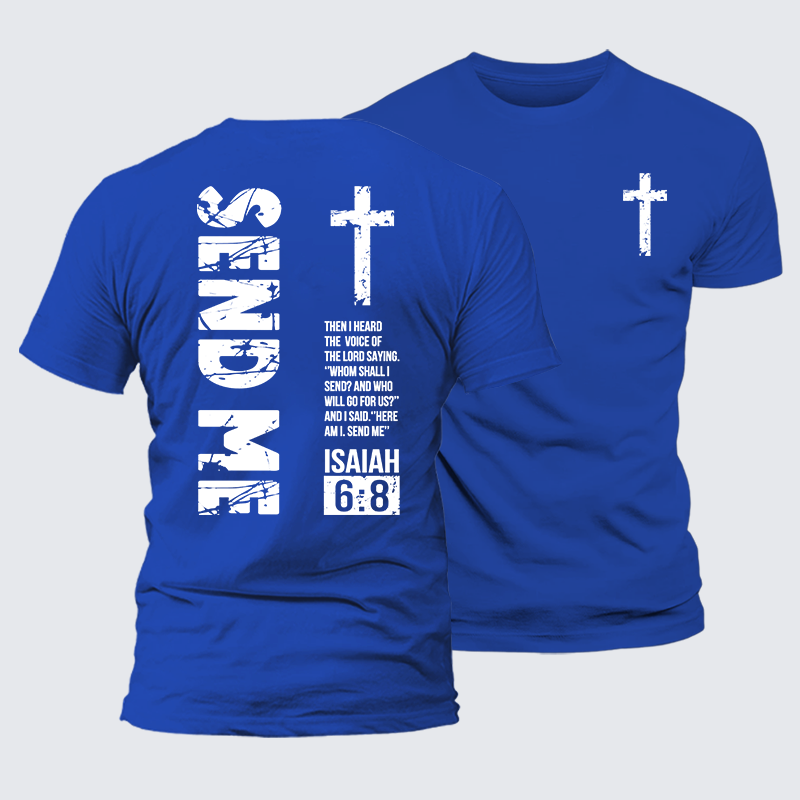 Send Me Isaiah 6:8 Jesus God Christian Cotton T-Shirt