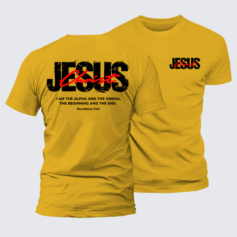 I Am The Alpha And Omega  Jesus God Christian Premium Mercerized Cotton Tee