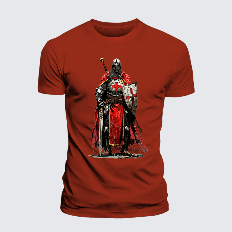 Crusaders Jesus God Christian Premium Mercerized Cotton Tee