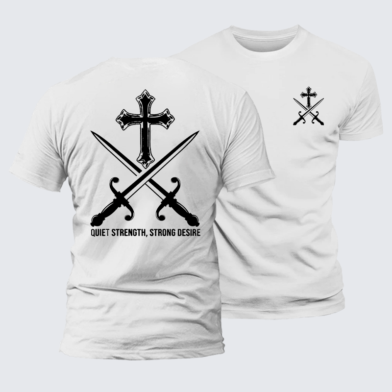 Quiet Strength, Strong Desire Jesus God Christian Premium Mercerized Cotton Tee