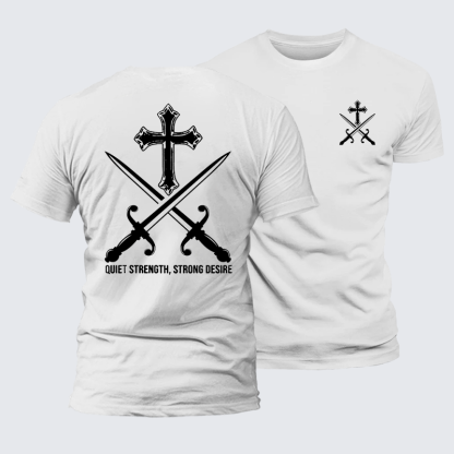 Quiet Strength, Strong Desire Jesus God Christian Premium Mercerized Cotton Tee
