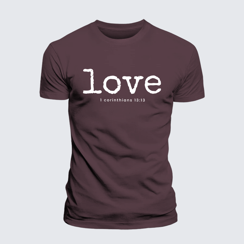 Love 1 Corinthians 13:13 Jesus God Christian Premium Mercerized Cotton Tee