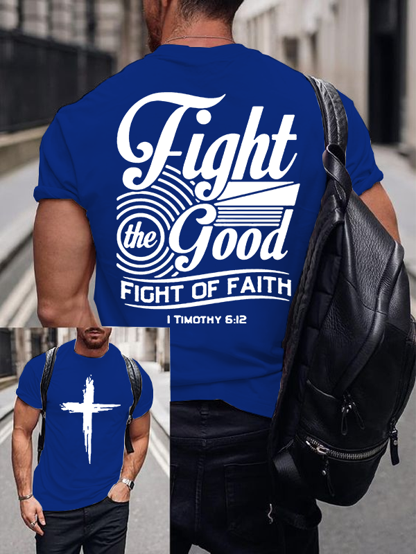  Faith Printed Jesus God Christian Cotton T-Shirt