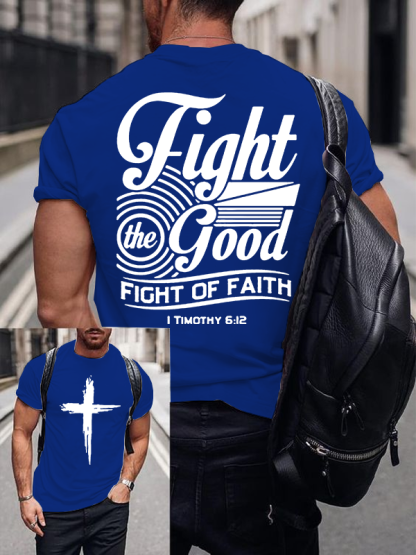  Faith Printed Jesus God Christian Cotton T-Shirt