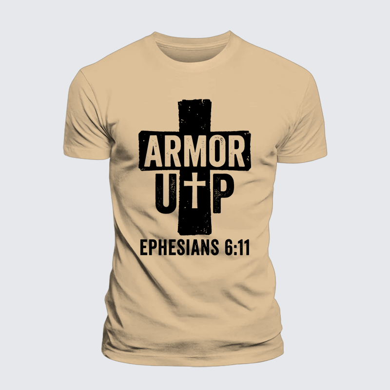 Armor Up Jesus God Christian Premium Mercerized Cotton Tee