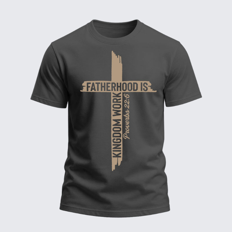Heavyweight Cotton Tee - Fatherhood is Kingdom Work