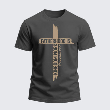Heavyweight Cotton Tee - Fatherhood is Kingdom Work