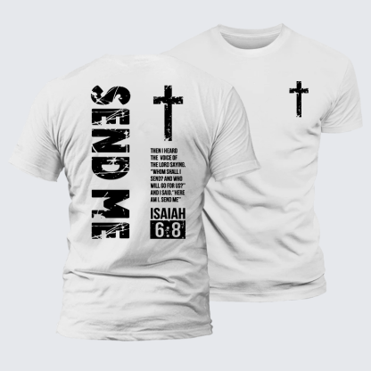Send Me Isaiah 6:8 Christian Premium Mercerized Cotton Tee