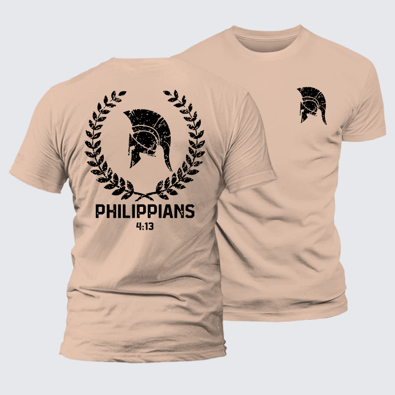 Philippians 4:13 Jesus God Christian Premium Mercerized Cotton Tee