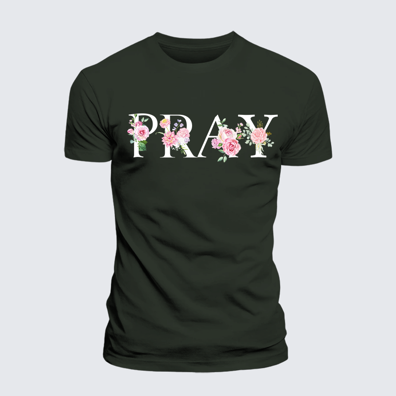 Pray Jesus God Christian Premium Mercerized Cotton Tee