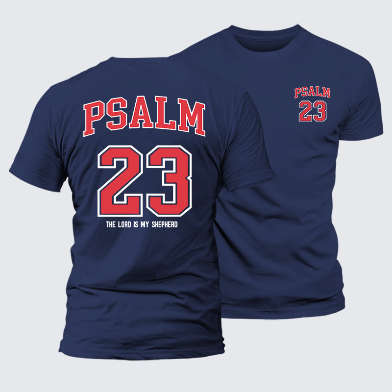 Psalm 23 Jesus God Christian Premium Mercerized Cotton Tee
