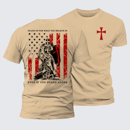 Stand Up For What You Believe  Jesus God Christian Premium Mercerized Cotton Tee