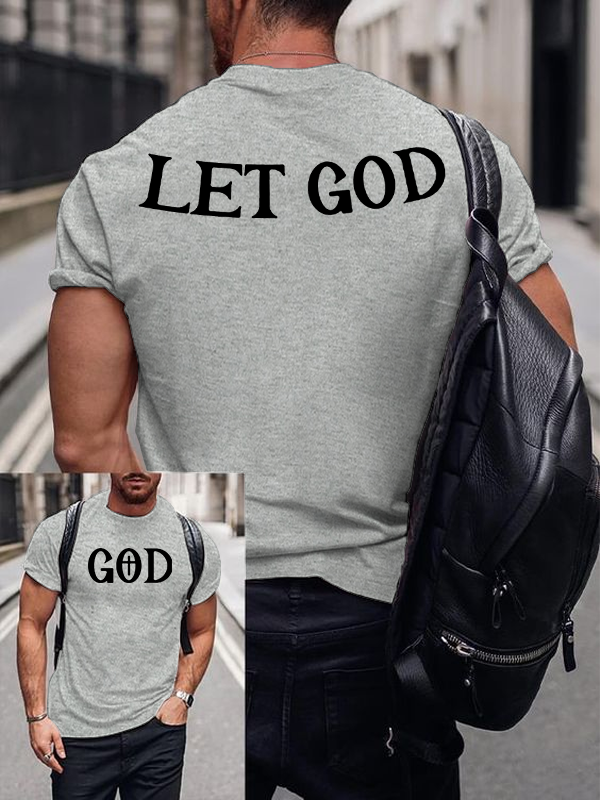 Let God Let Go Cross Christian Cotton T-Shirt
