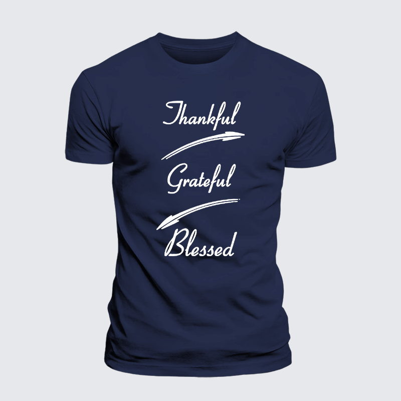 Thankful Grateful Blessed Jesus God Christian Premium Mercerized Cotton Tee