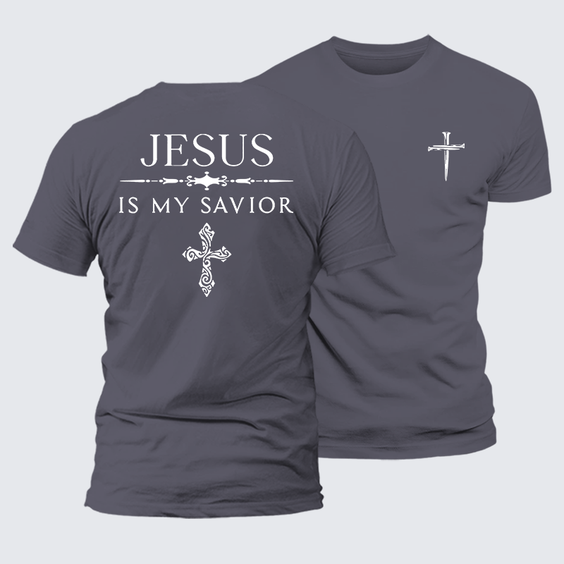 Jesus Is My Savior Jesus God Christian Premium Mercerized Cotton Tee
