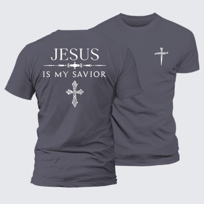 Jesus Is My Savior Jesus God Christian Premium Mercerized Cotton Tee