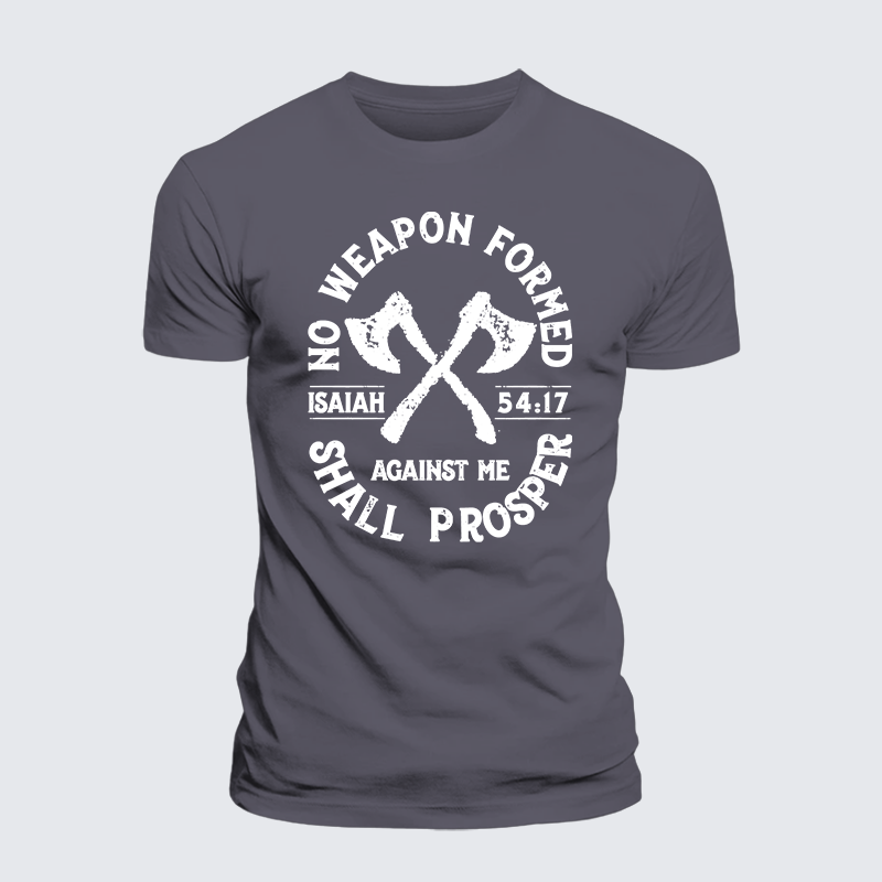 No Weapon Formed Shall Prosper - Isaiah 54:17  Jesus God Christian Premium Mercerized Cotton Tee