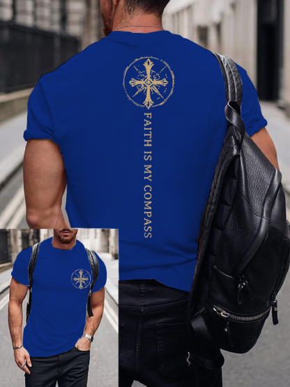 Faith Is My Compass Jesus God Christian Cotton T-Shirt