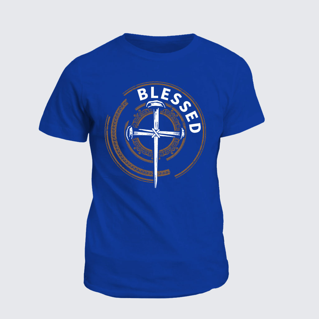 Blessed Cross  Jesus God Christian Cotton T-Shirt