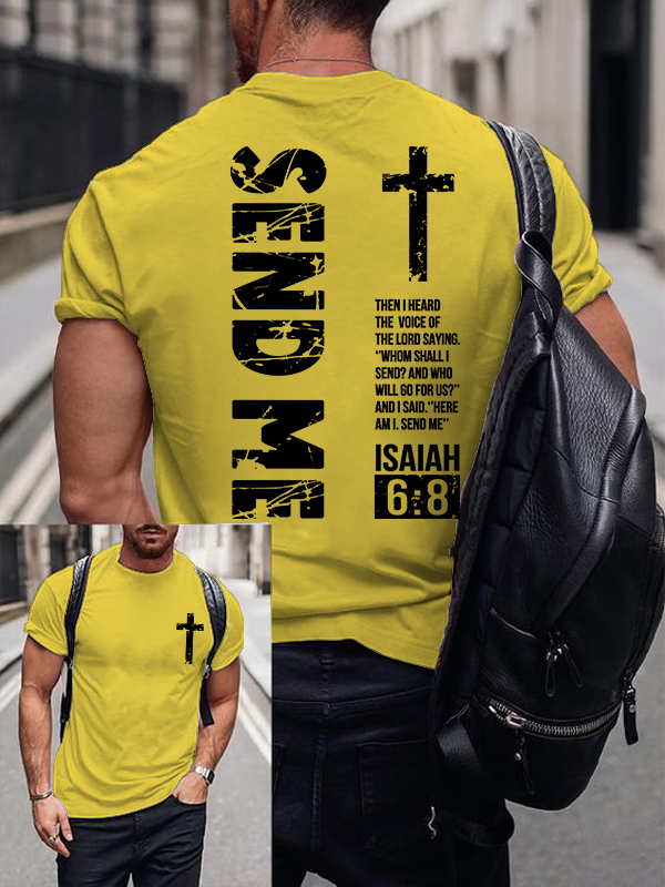 Send Me Isaiah 6:8  Jesus God Christian Cotton T-Shirt