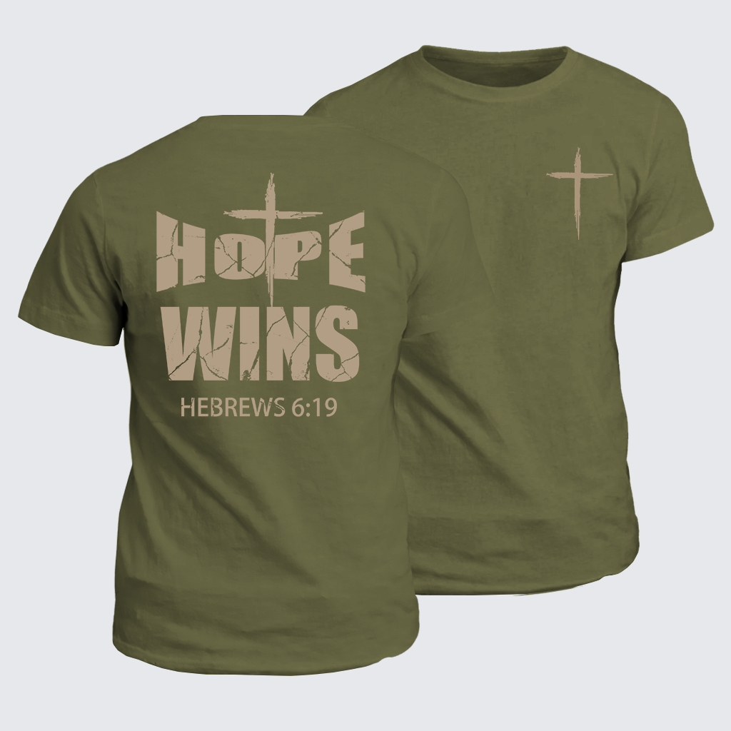 Hope Wins Hebrews6:19 Jesus God Christian Cotton T-Shirt