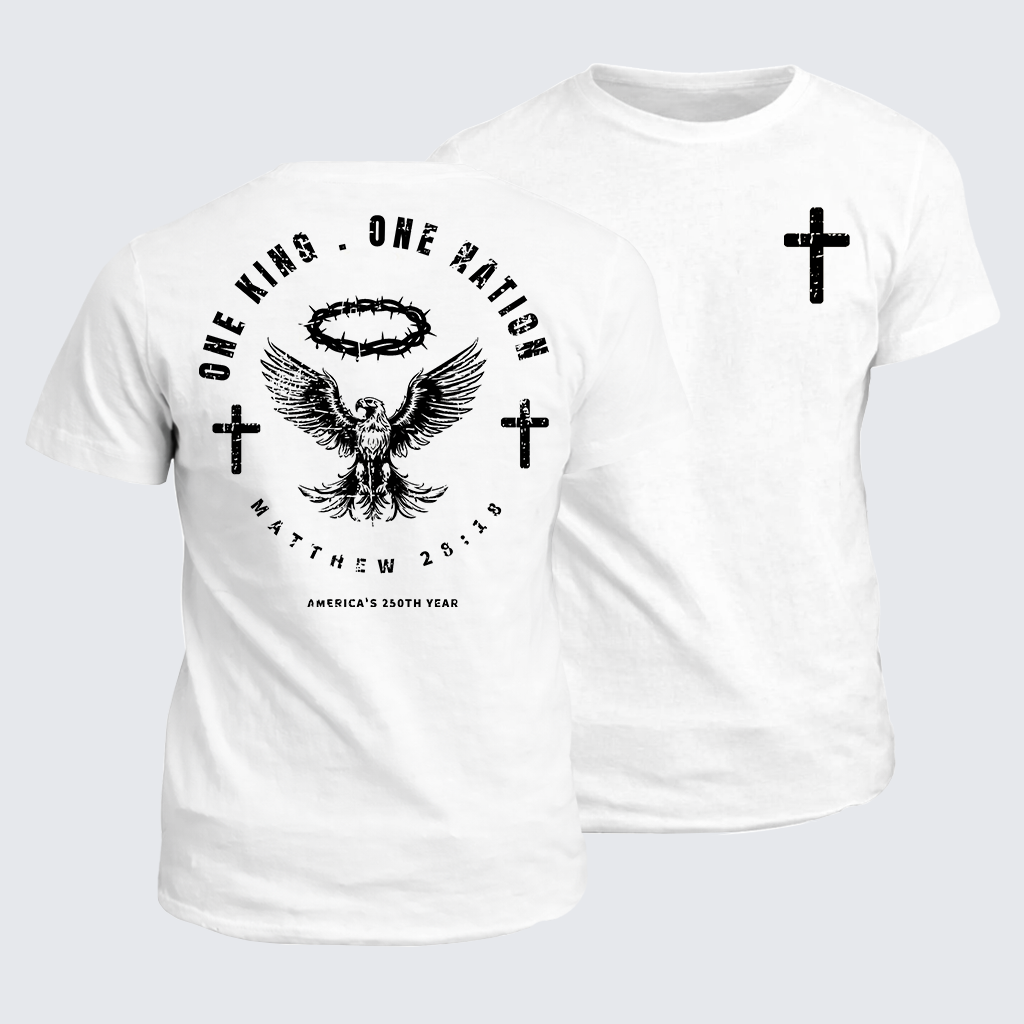 One King One Nation Jesus God Christian Cotton T-Shirt