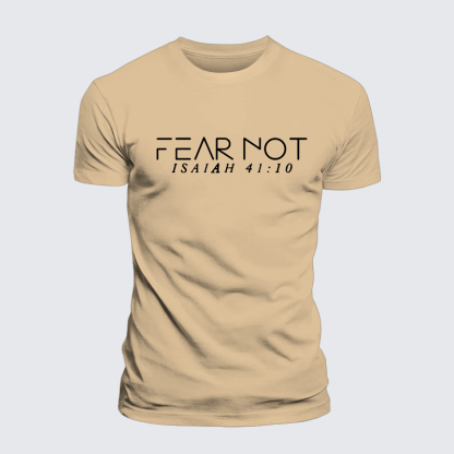 Fear Not Isaiah 41:10 Jesus God Christian Premium Mercerized Cotton Tee