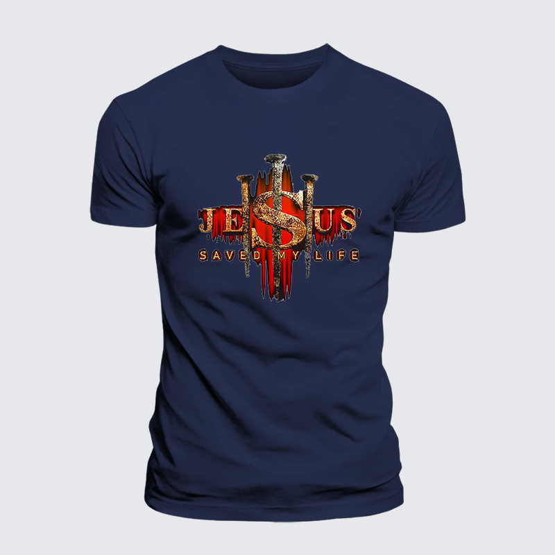 Jesus Saved My Life Jesus God Christian Premium Mercerized Cotton Tee