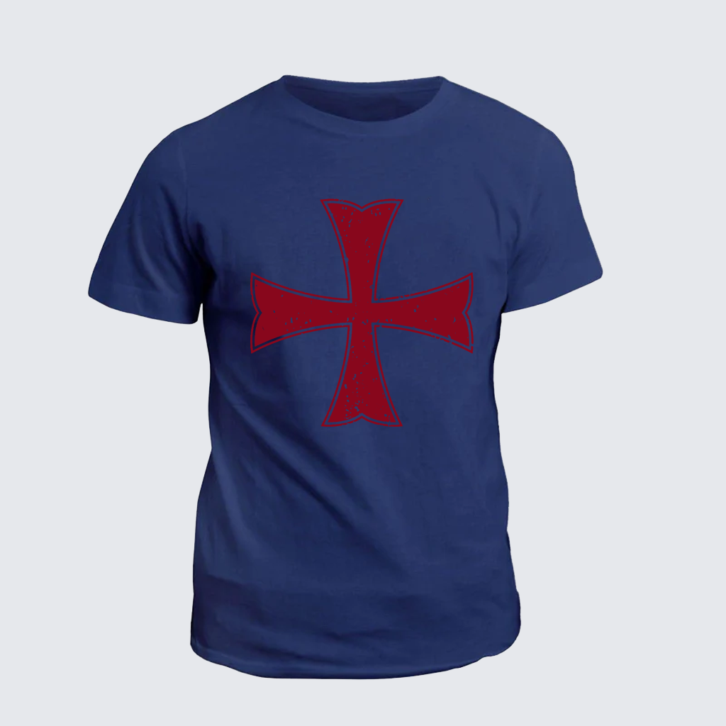 Knights Templar Crusader Cross Jesus God Christian Cotton T-Shirt