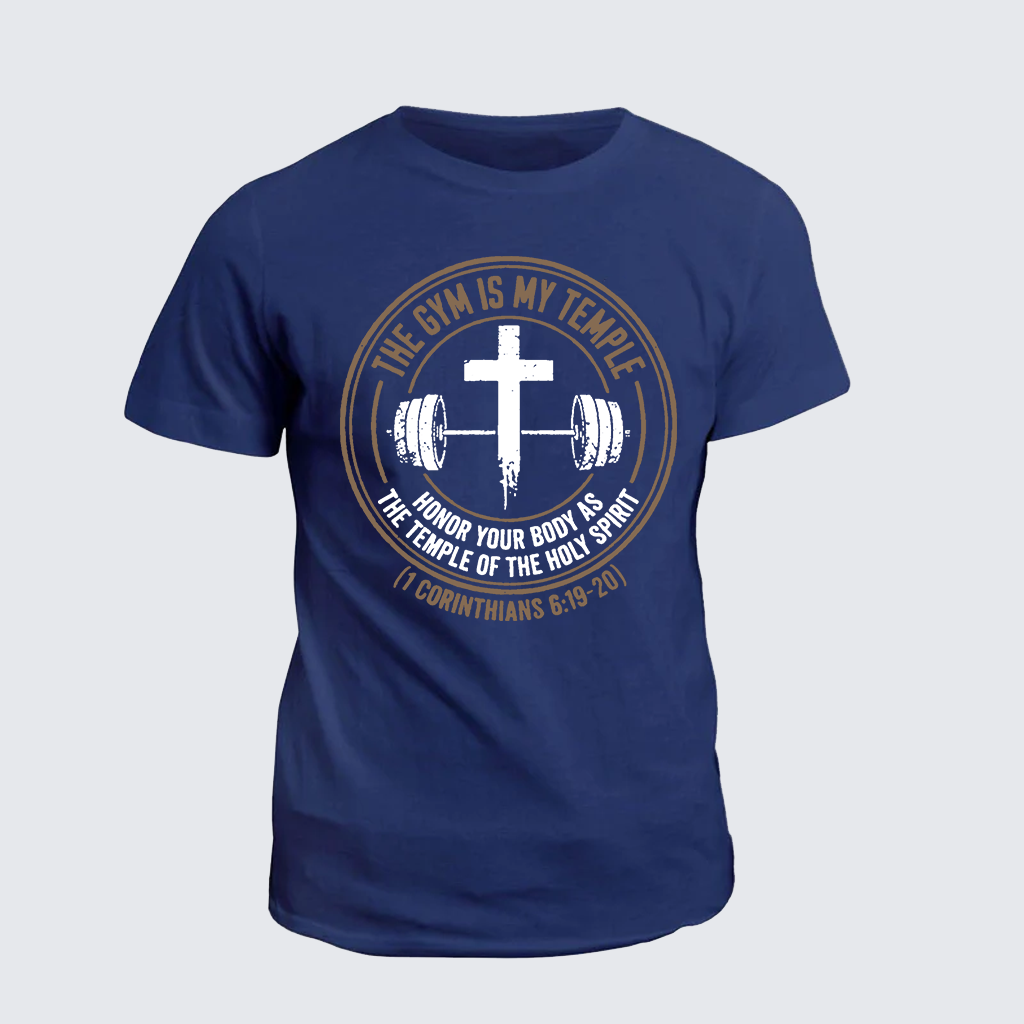 The Gym Is My Temple Jesus God Christian Cotton T-Shirt