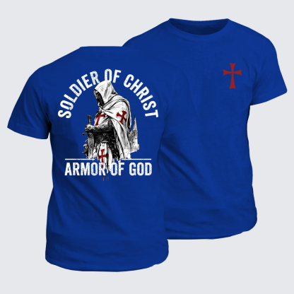 Soldier of Christ Armor Of God Crusader Spirit Jesus God Christian Cotton T-Shirt