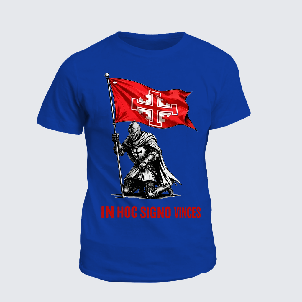 In Hoc Signo Vinces Jesus God Christian Cotton T-Shirt