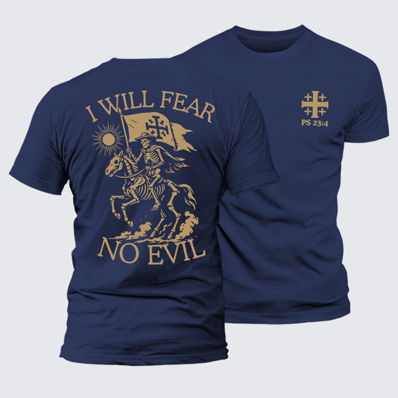 I Will Fear Jesus God Christian Premium Mercerized Cotton Tee
