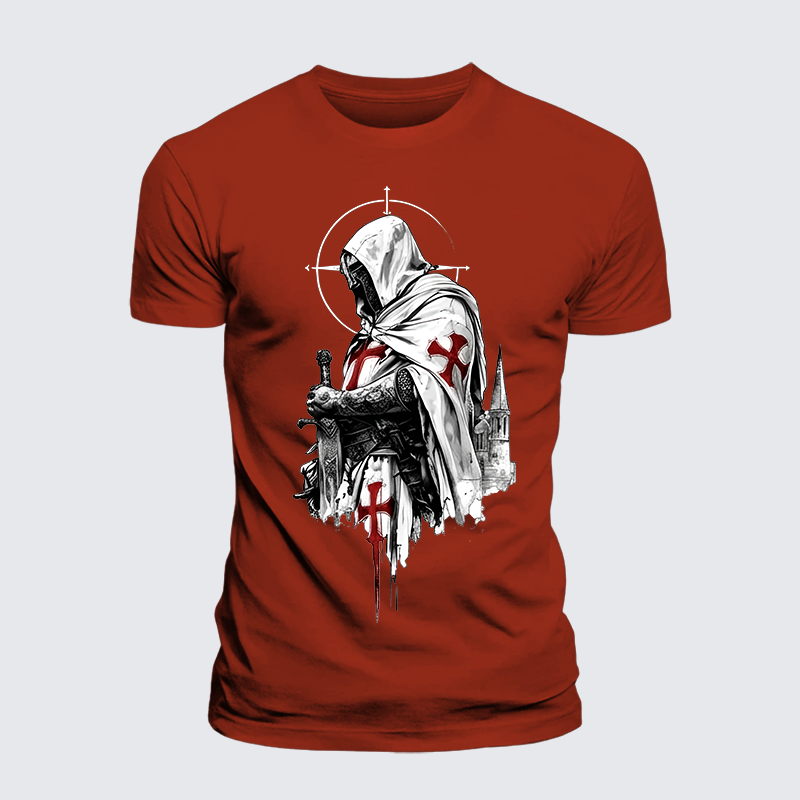 Crusader Spirit Jesus God Christian Premium Mercerized Cotton Tee