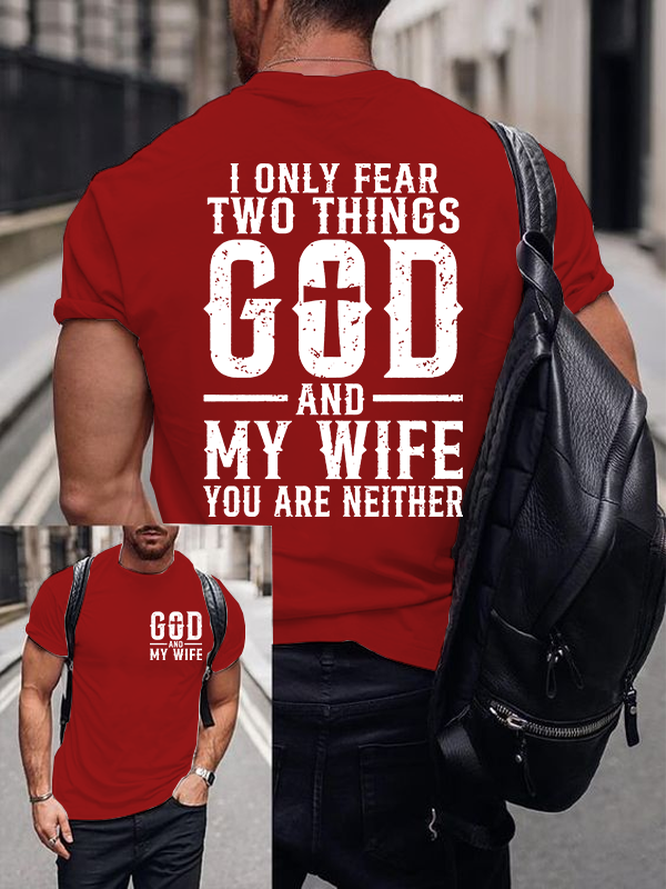 God & My Wife Jesus God Christian Cotton T-Shirt
