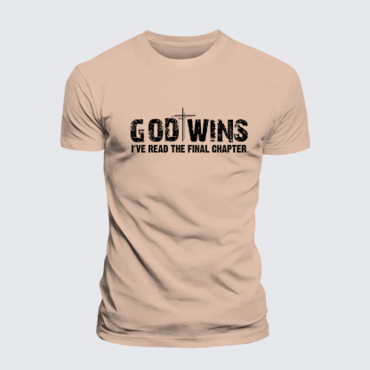 God Wins I've Read the Final Chapter Jesus God Christian Premium Mercerized Cotton Tee