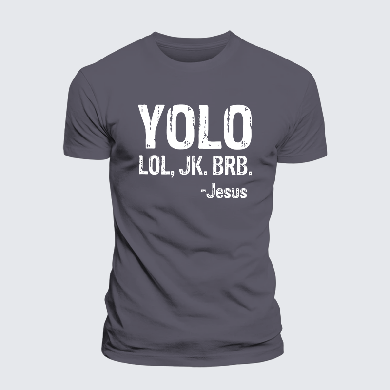 Yolo Lol Jk Brb Jesus Jesus God Christian Premium Mercerized Cotton Tee
