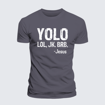 Yolo Lol Jk Brb Jesus Jesus God Christian Premium Mercerized Cotton Tee
