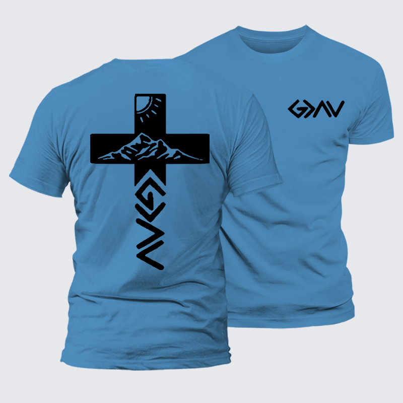 God is Greater than the Highs & Lows Jesus God Christian Premium Mercerized Cotton Tee