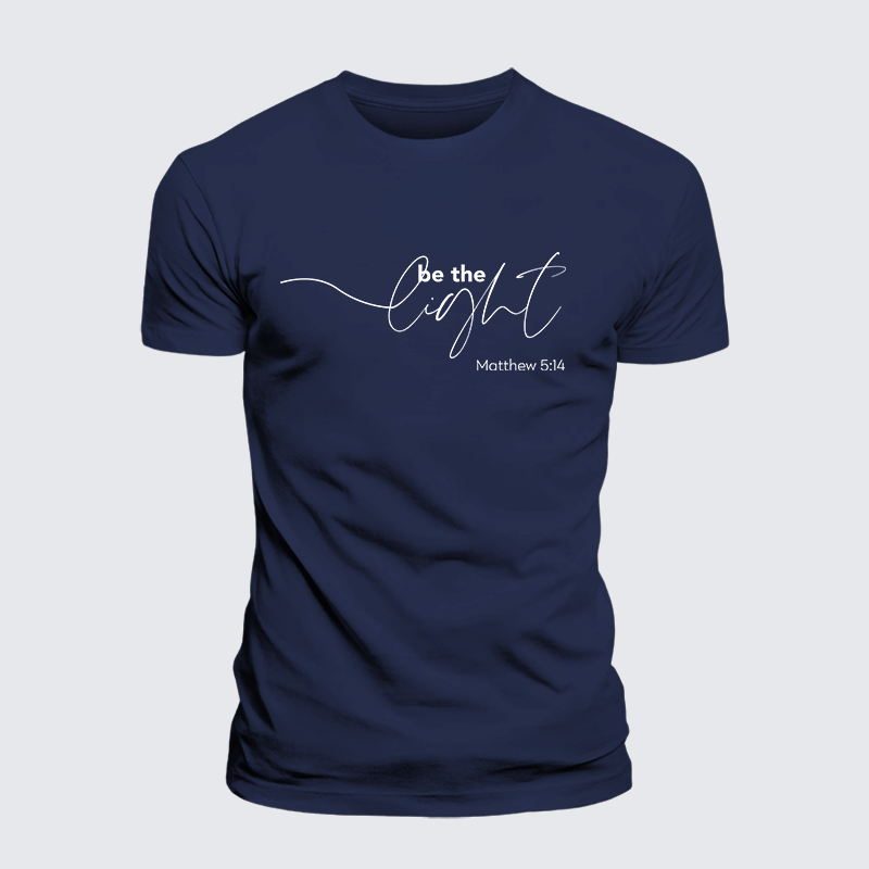 Be The Light Jesus God Christian Premium Mercerized Cotton Tee